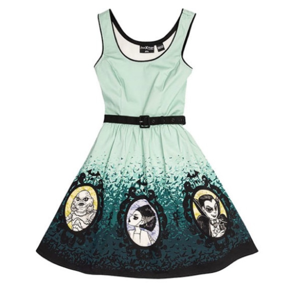 Loungefly Universal Monsters Elsa Fit & Flare Dress and Pin Dracula Frankenstein